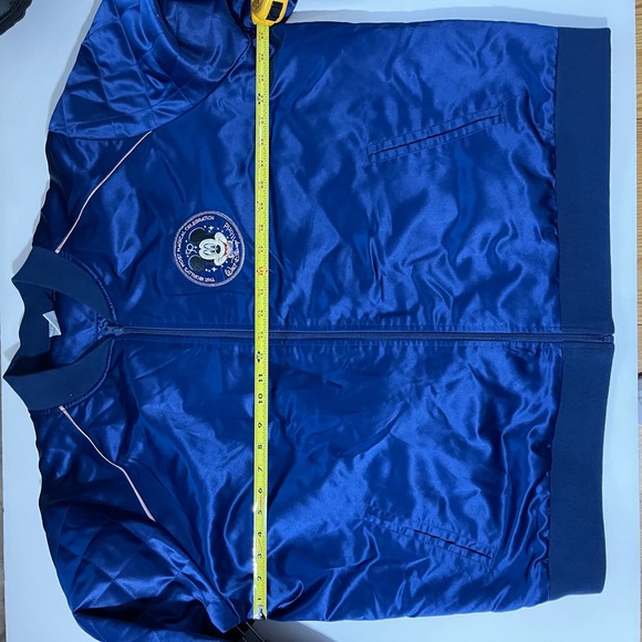 Disney World 50th Anniversary Mickey Mouse Bomber Jacket Blue Satin Quilted XL - Picture 11 of 11
